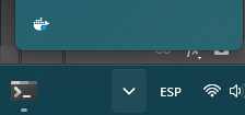 Ballenita de Docker en la bandeja del sistema